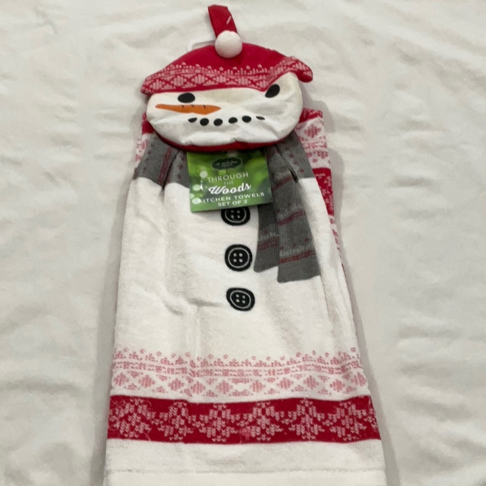 St Nicholas Square 2 pc Snowman Kitchen Towels